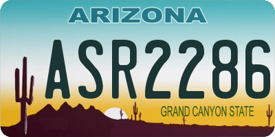 AZ license plate ASR2286