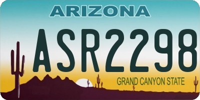 AZ license plate ASR2298