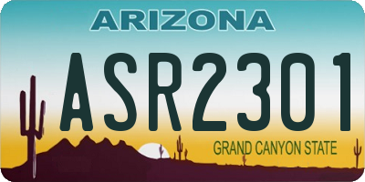 AZ license plate ASR2301