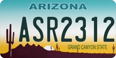 AZ license plate ASR2312