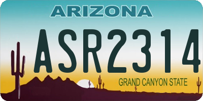 AZ license plate ASR2314