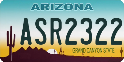 AZ license plate ASR2322