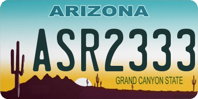 AZ license plate ASR2333