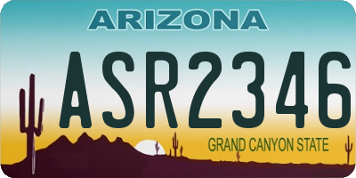 AZ license plate ASR2346