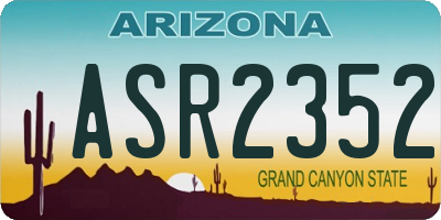 AZ license plate ASR2352