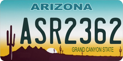 AZ license plate ASR2362