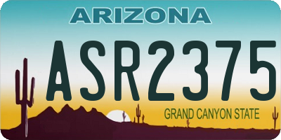 AZ license plate ASR2375