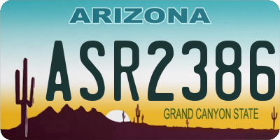 AZ license plate ASR2386