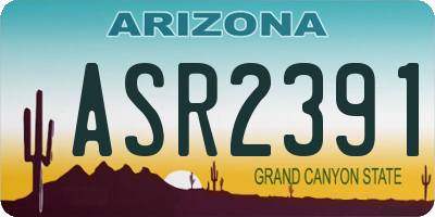 AZ license plate ASR2391