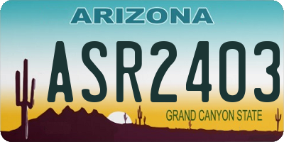 AZ license plate ASR2403