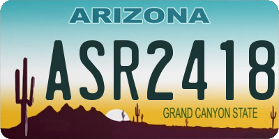 AZ license plate ASR2418