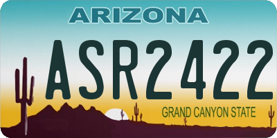 AZ license plate ASR2422