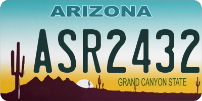 AZ license plate ASR2432