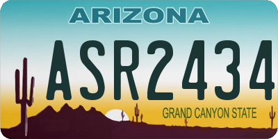 AZ license plate ASR2434