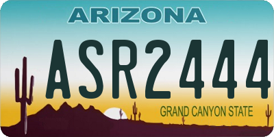 AZ license plate ASR2444