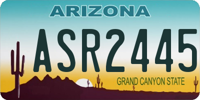 AZ license plate ASR2445