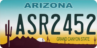 AZ license plate ASR2452