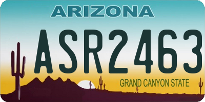 AZ license plate ASR2463