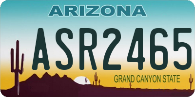 AZ license plate ASR2465