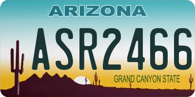 AZ license plate ASR2466