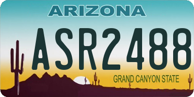 AZ license plate ASR2488