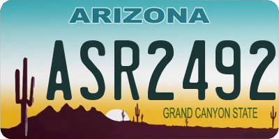 AZ license plate ASR2492