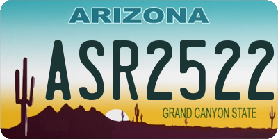 AZ license plate ASR2522