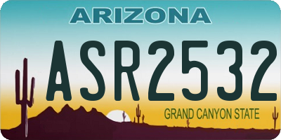 AZ license plate ASR2532