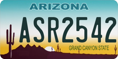 AZ license plate ASR2542