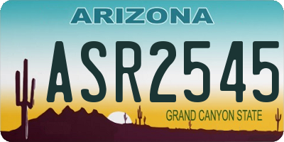 AZ license plate ASR2545