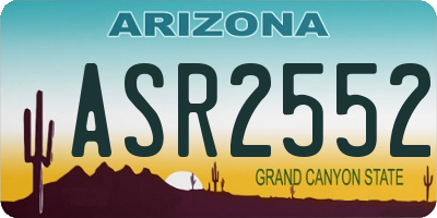 AZ license plate ASR2552