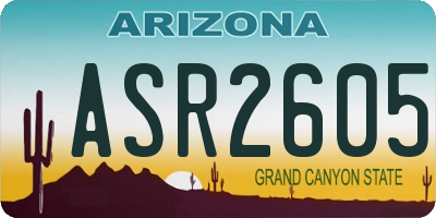 AZ license plate ASR2605