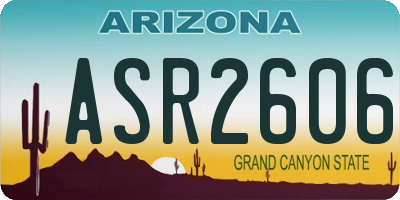 AZ license plate ASR2606