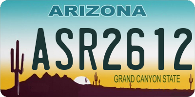 AZ license plate ASR2612