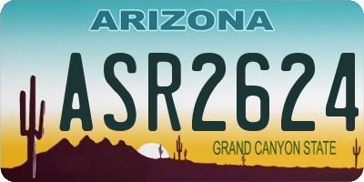 AZ license plate ASR2624
