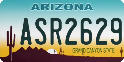 AZ license plate ASR2629