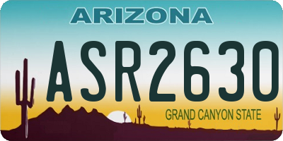 AZ license plate ASR2630