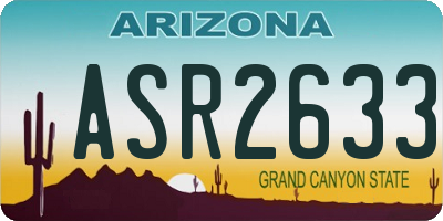 AZ license plate ASR2633