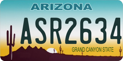 AZ license plate ASR2634