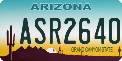 AZ license plate ASR2640