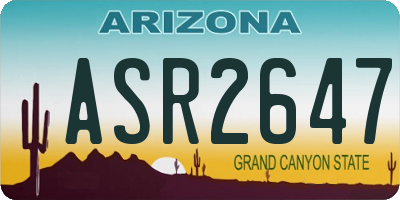 AZ license plate ASR2647