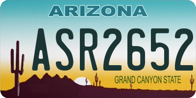 AZ license plate ASR2652