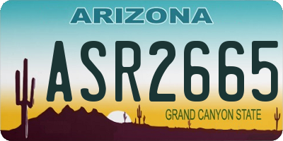 AZ license plate ASR2665