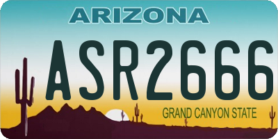 AZ license plate ASR2666