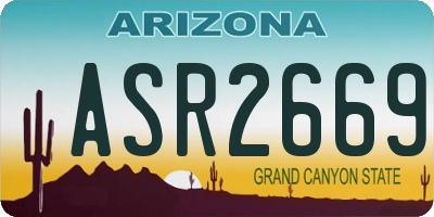 AZ license plate ASR2669