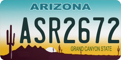 AZ license plate ASR2672
