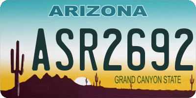 AZ license plate ASR2692