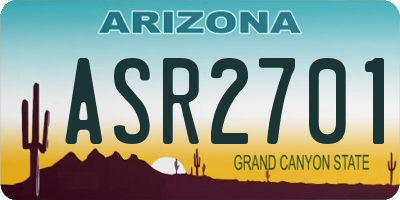 AZ license plate ASR2701