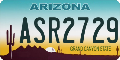 AZ license plate ASR2729