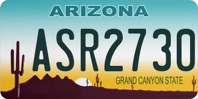 AZ license plate ASR2730